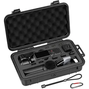 AMAZEAR Waterproof Hard Case Compatible with DJI OSMO Pocket 4, Pocket4 Creator Combo Accessories Small Hard Shell Cover Travel Box for Carrying, Protection, Storage, Organization, Black