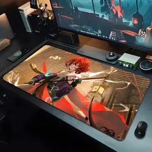 Danjin Wuthering Waves Mouse Pad Game Design 1000×500mm 900×400mm 800×400mm 600x300mm Large XXL Gaming Mouse Pad - Extended, Thick, Non-Slip Rubber Base Desk Mat with Precision Stitched Edges - Washable Large Desk Pad
