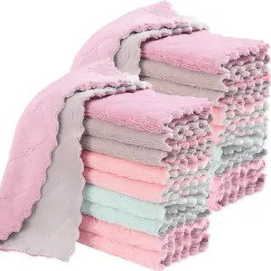 20 Pack Microfiber Cleaning Cloths | Super Absorbent Kitchen Dish Towels & Quick Dry Rags | Reusable Soft Washcloths for Dishes, Counters & Home