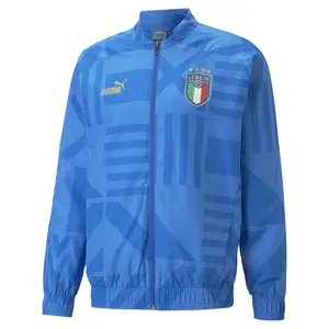PUMA Mens Figc Home Prematch Jacket Soccer Cleats  Lightweight - Blue