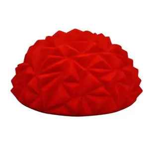Yoga Half-Ball Trainer - Textured Hemisphere Yoga Ball 16 cm with Foot Massage Surface for Balance Training - Core Stability & Outdoor or Indoor Play - Dual Purpose Exercise & Game Equipment | Red