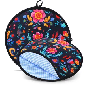 Tortilla Warmer Pouch Microwavable Insulated Cloth Pouch Mexican Tortillero Fabric Tortilla Keeper Taco Holder for Tortillas, Tacos, Naan, and Pizza Rolls Cinco De Mayo Gifts