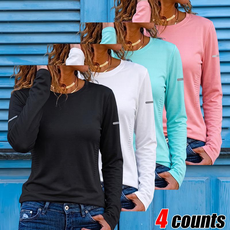 Life keeps moving — women’s ultra-soft long-sleeve thermal top, available in packs of 1–4 pieces; suitable for autumn and winter; a layering essential for cold weather; casual slim fit T-shirt with seamless design, durable construction, comfortable materi