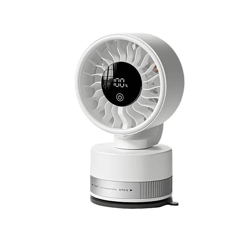 2026 New Cordless Suction Cup Fan, No Drill Wall Mount Fan with 6 Speed Touch Control & LED Display, 4000mAh Rechargeable Portable Fan for Kitchen, Bathroom, Camping, Gym & Car