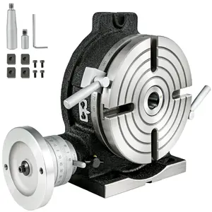 【Summervibes】VEVOR Rotary Table 8Inch Horizontal Vertical HV8 Precision 3MT Milling Drilling Machine Vernier Reading Milling Drilling Boring