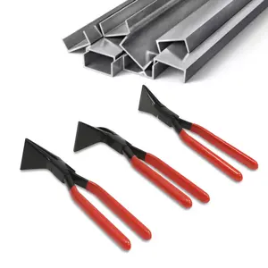 3PCS Hand Seamers Sheet Metal Tools Straight 45° 90° Bending Pliers Set Carbon Steel for Roofing Plumbing Lightweight