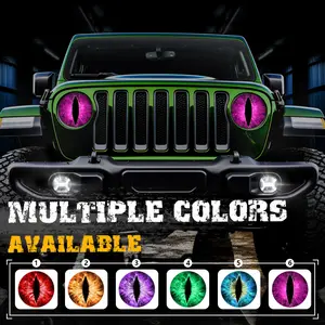 Beast Eye Headlight Decals Pair for Jeep-3D Animal Headlight Stickers, Fantasy Anime Headlamp, Front Plastic Glass CeramicCompatible, car exterior decoration accessory Visual Effect Custom Styling Upgrade stereo accessories cool car accessories car decor