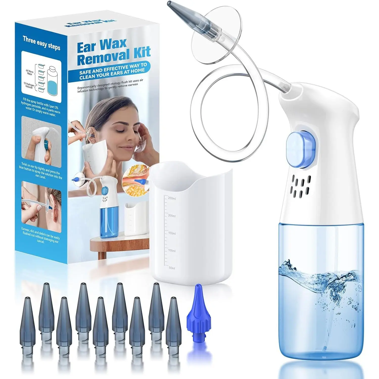 Manual Ear Canal Irrigation System, Ear Wax Removal Kit, Ear Cleaning Tools and Cleaner, Personal Care for Men and Women, Ear Wax Remover