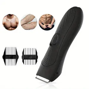 1 Pc Cordless Quiet USB Rechargeable Electric Body Hair Trimmer Shaver - Removable Stainless Steel Blade, 45-Minute Runtime, Versatile for Chest/Back, Body Ball Trimmer, Cordless Quiet Trimmer
