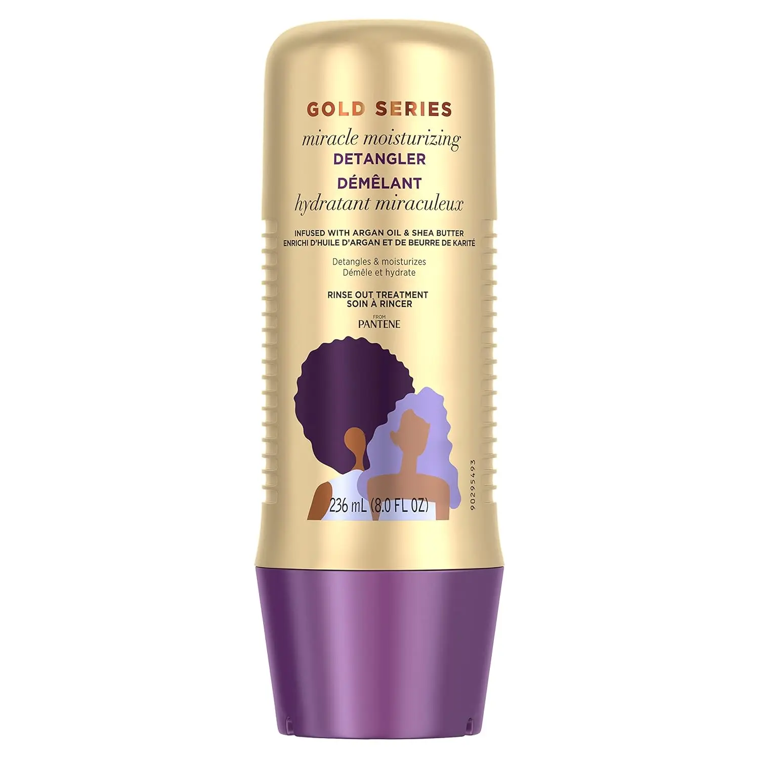 Pantene Gold Series Leave-In Detangler Treatment, Moisturizer with Argan Oil for Adults with Curly & Textured Hair, 8 fl oz, A Procter & Gamble Product, Hydrate, Curly Hair, Afro Hair Care