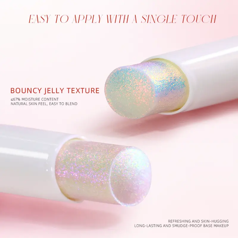 Sheeneffect Crystal Multi-Use Single Highlighter Eyeshadow Stick For Face Lips Cheek-bone Glitter Shimmer Multichrome Jelly Glaze Stick Makeup Multifunctional