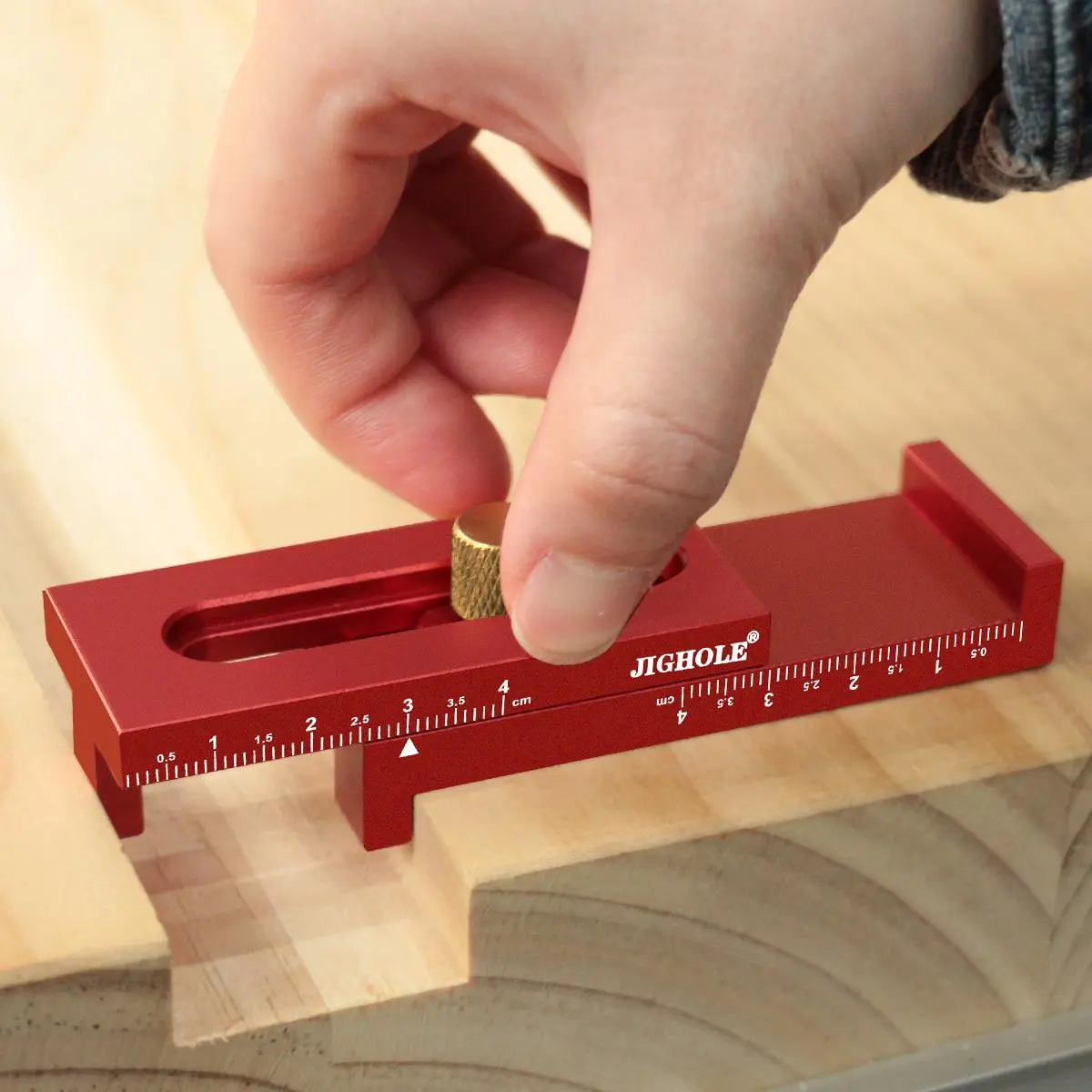 Woodworking Mortise and Tenon Tool, Movable Measuring Block, Aluminum Alloy Line Sawtooth Ruler, Depth Measuring Ruler, Power Tool Accessories, Hand Measuring Tool, Measuring Instrument