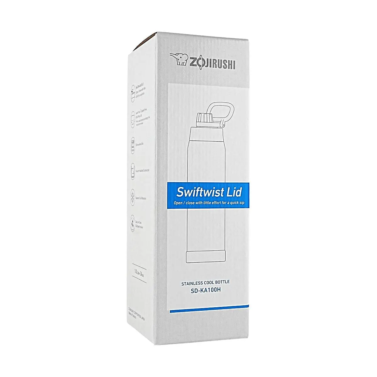 Zojirushi 1L Stainless Steel Water Bottle - Large Capacity Cold Water Jug for Sports, Gym, Outdoor, Leak-Proof, Green