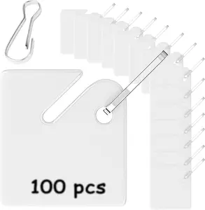 100Pcs/Set Key Tags White Plastic Hanging Tags with Metal Snap Hooks,Tags for Slotted Key Cabinets Boxes Lockers Sturdy Frosted Item Identifiers for Home Office and Garage,Christmas Party Gifts,Hand Tools Kits
