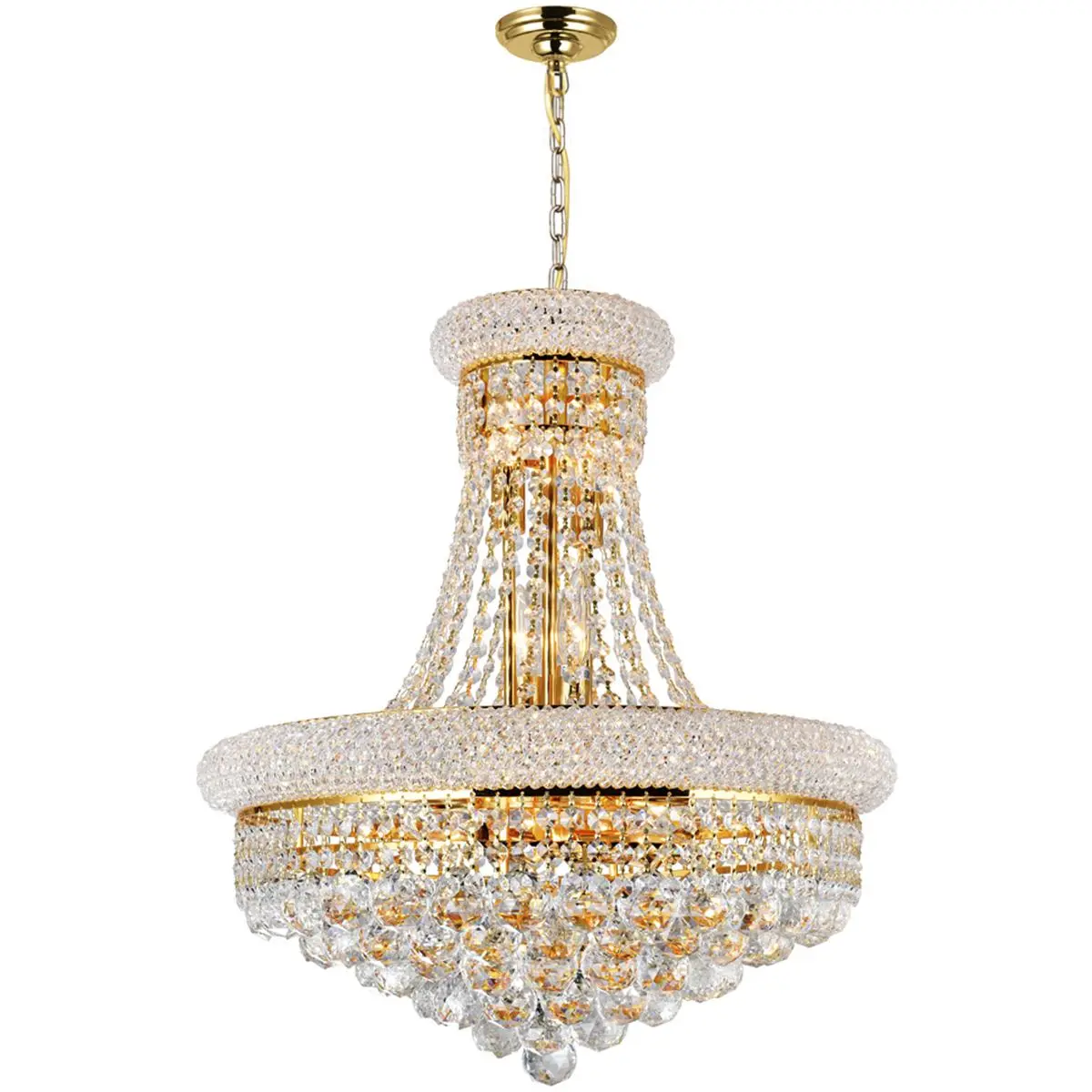 CWI Lighting Empire 14 Light 20 inch Gold Down Chandelier Ceiling Light 8001P20G