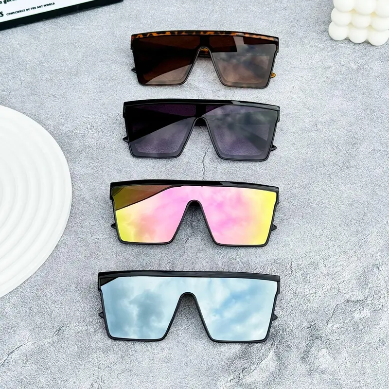 Unisex Polarized Sports Sunglasses (4pcs) - European & American Large 1-Piece Full Rim Nylon Frame, Polarised Lens, Edgy Modern Look, Sun Protection, Nighttime Yellow Tint, Multi-Sports, Cycling, Driving, Men's Accessories, Gifts for Him