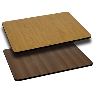Flash Furniture 30 Inch Rectangular Table Top with Reversible Laminate Top, Natural/Walnut
