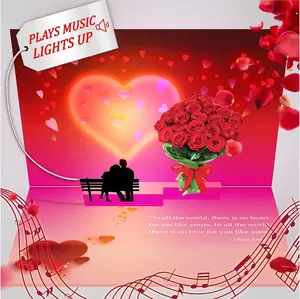 100 GREETINGS Lights & Music Pop Up Happy Anniversary Card - Plays Song 'Just The Two of Us' - Happy Anniversary Cards for Husband - Wedding Anniversary Present for Wife - Gift for Her & Him