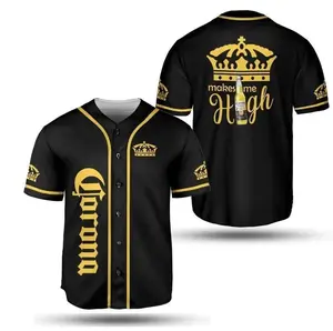 Corona Makes Me High Beer Alcohol Beverage Baseball Jersey Beer Baseball Jersey Shirt Gift For Friends Drinking gift for him gift for her birthday gift 4th of July Beer Baseball Jersey , trendy baseball jersey