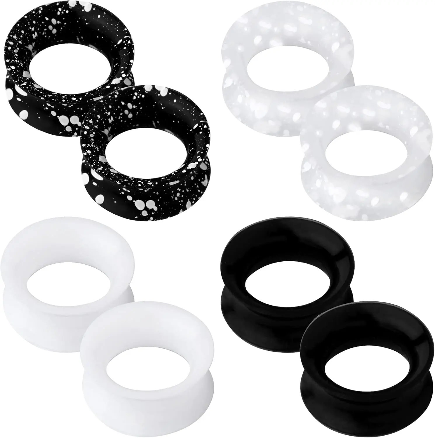 8PCS Silicone Ear Gauges Flexible Ear Tunnels Plugs Stretchers Expander Double Flared Flesh Ear Piercing Jewelry for Women Men