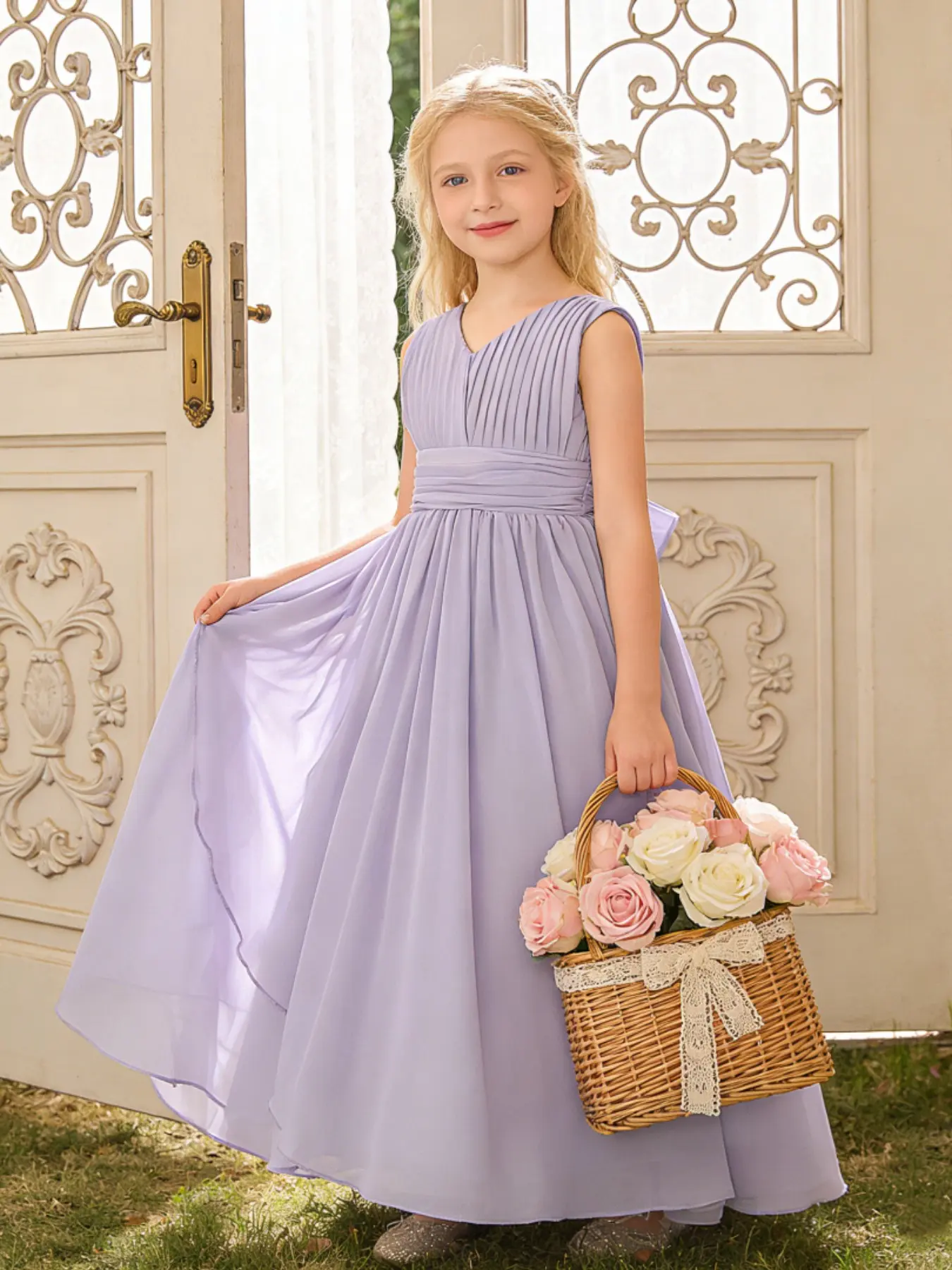 Girls' evening dress for violin piano orchestral concert host recitation competition Formal Sleeveless Dress