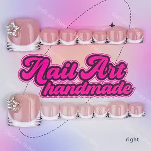 Delicate thing Y2K hand-made press-on toenails four sizes to choose from (XS/S/M/L) Suitable for beach vacations and sandy beaches