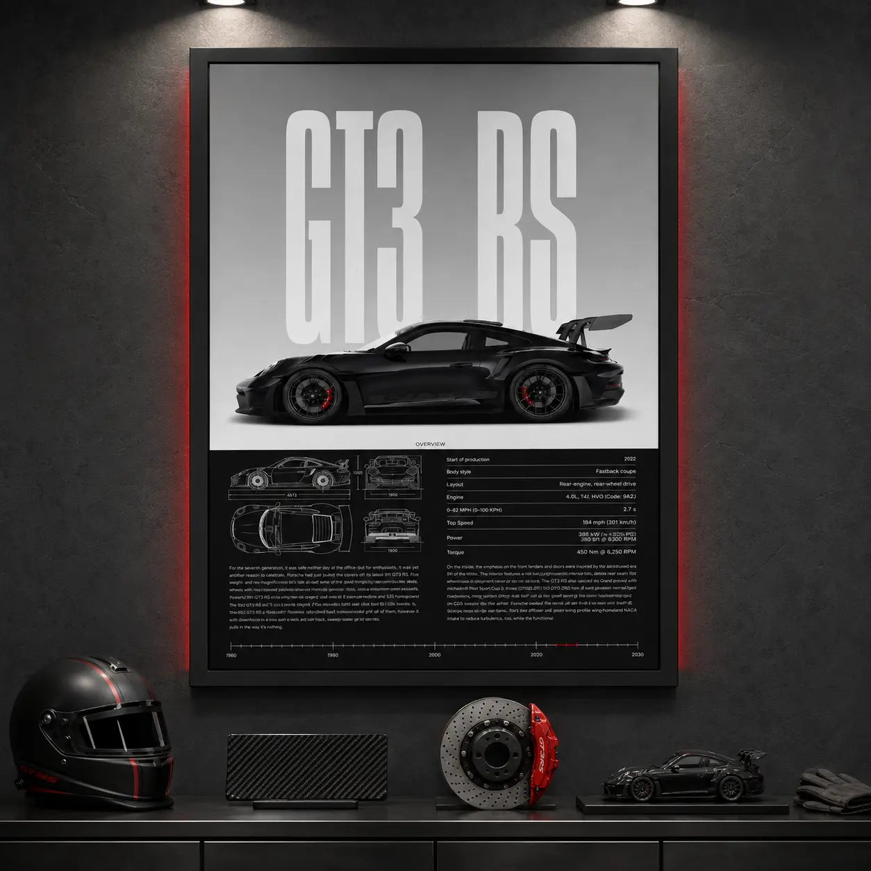 Sports Car Wall Art Poster,Black Supercar Blueprint Artistic Print, Perfect Gift for Fans and Car Enthusiasts,Ideal Wall Decoration for Garage,Man Cave,Bedroom,Office or Gaming Room, Modern Automotive Canvas Wall Decor,Artwork for Racing Car Collectors