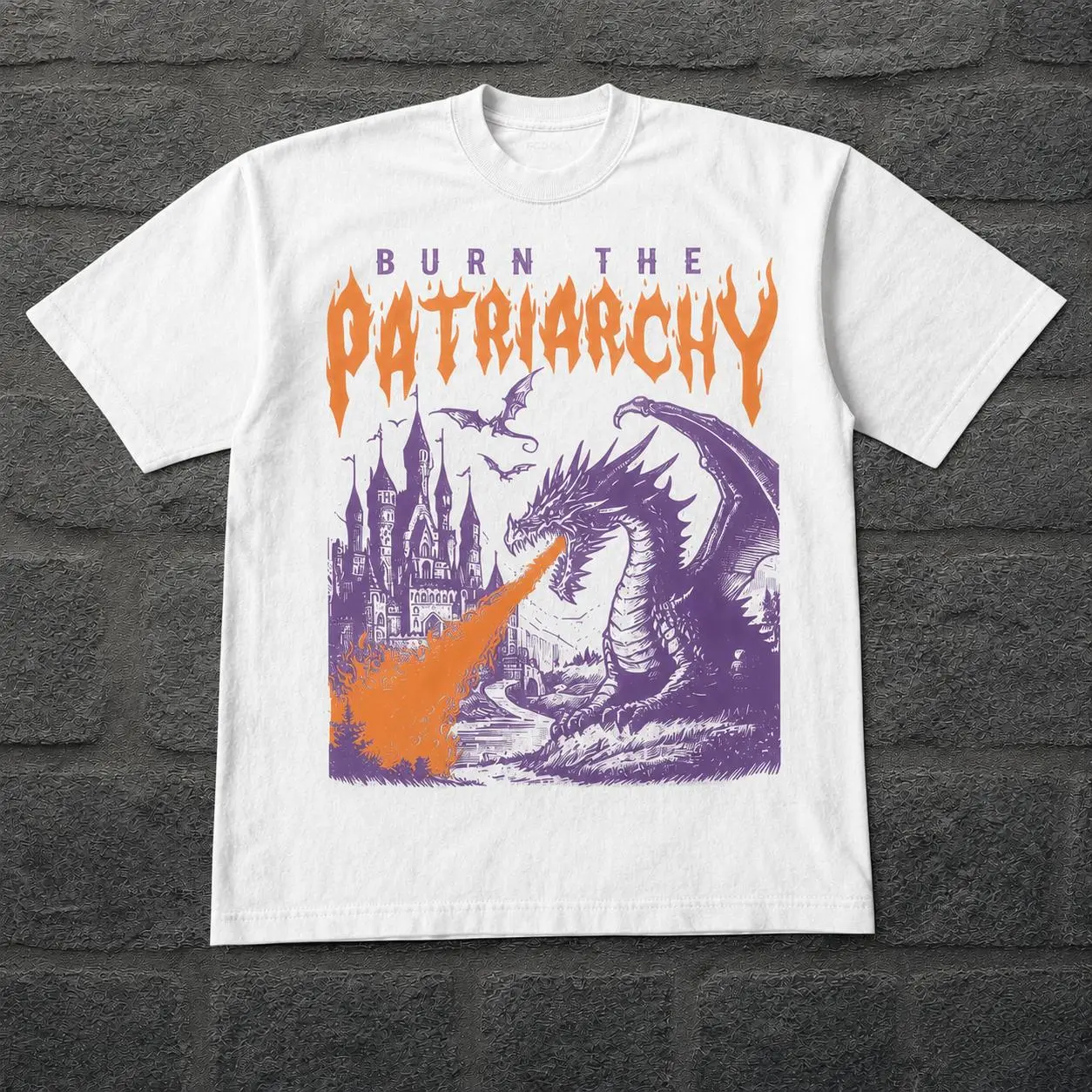 Vintage 90s Feminism Dragon Graphic Tee Fantasy Dragon Shirt Retro Feminist Inspired Statement T Shirt 100% Cotton Short Sleeve Crew Neck Casual Unisex Streetwear Fashion Top Grunge Style Empowerment Gift for Women Men Everyday Wear Apparel