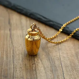 Stainless Steel Cremation Ashes Urn Necklace Pendant - Coffin Necklaces, Tarnish-Proof Daily Wear Fashion Costume Jewelry Accessory for Outdoor Activities, Santa Muerte Themed