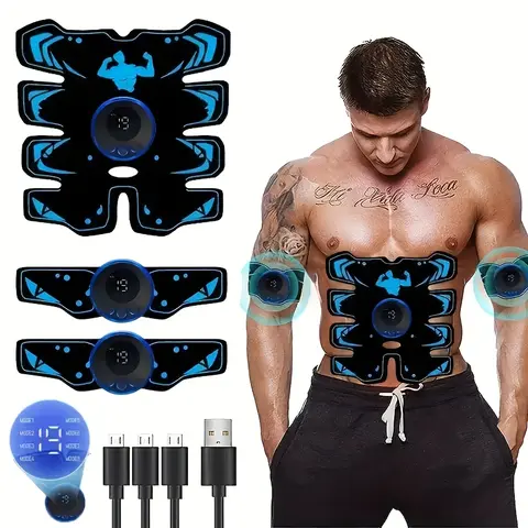 Home Fitness Equipment, USB Rechargeable Abdominal Training Belt, Portable Workout Accessory, Muscle Trainer Belt for Core Training