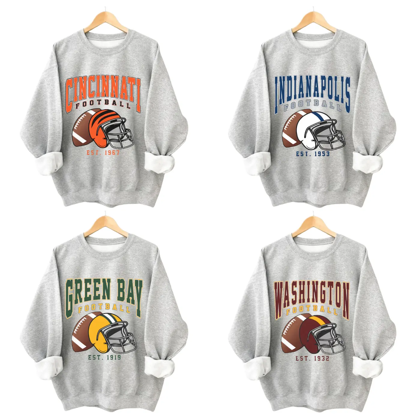 Vintage Football All Team Sweatshirt Collection - Classic Unisex Vintage Football All Team Sweatshirt Collection - Classic Unisex