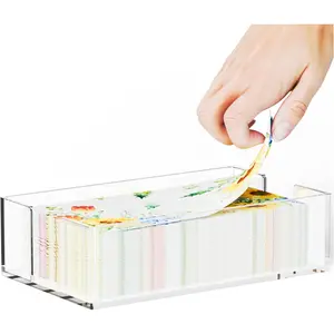 Clear Acrylic Bathroom Napkin Holder, Waterproof Vertical Disposable Paper Hand Towel Holder Tray, Modern Napkin Tray for Home Hotel Office Kitchen Dining Table
