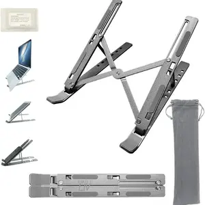 Portable Adjustable Laptop Stand | Foldable Alloy Notebook Holder for Desk, Travel & Office – Lightweight, Durable, Ergonomic Design for MacBook, Tablets & More