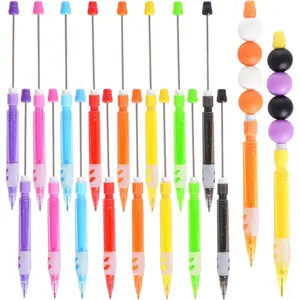 16 count Beadable Pencils, Beadable Mini Mechanical Pencil, Beadable Stylus Pencils with  Hand Guard for Writing Drawing Sketching DIY Crafting (8 Colors)