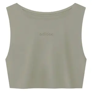 adidas Womens Fear Of God Cropped Crew Neck Athletic Tank  Casual - Grey