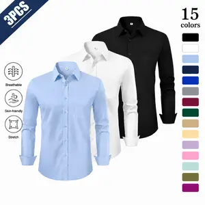 Alimens&Gentle Men's Dress Shirts 4-way Stretch Long Sleeve Collared Solid Wedding Dating Button Down Shirts Business Casual Breathable Outfits Menswear FathersDayGift Alimens&Gentle Men's Dress Shirts 4-way Stretch Long Sleeve Collared Solid Wedding Dating Button Down Shirts Business Casual Breathable Outfits Menswear FathersDayGift