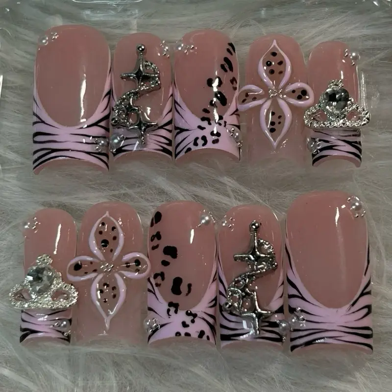 ACRYLIC handmade press ons | Jungle Diva | BXBYNAILS