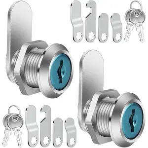 2 PCS 16mm Security Mailbox Locks, Comes with 4 Different Lock Plates, Cam & Lever Locks for Mailboxes Cupboard Doors