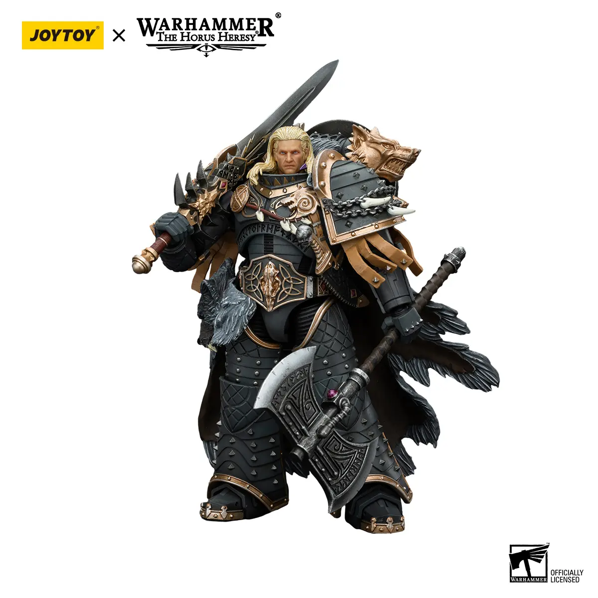 JOYTOY 1/18 Scale Space Wolves Leman Russ (VIth Legion Primarch) Action Figure - Officially Licensed Gaming Collectibles, Anthropomorphic Decor, Collectible for Fans (JT6137)