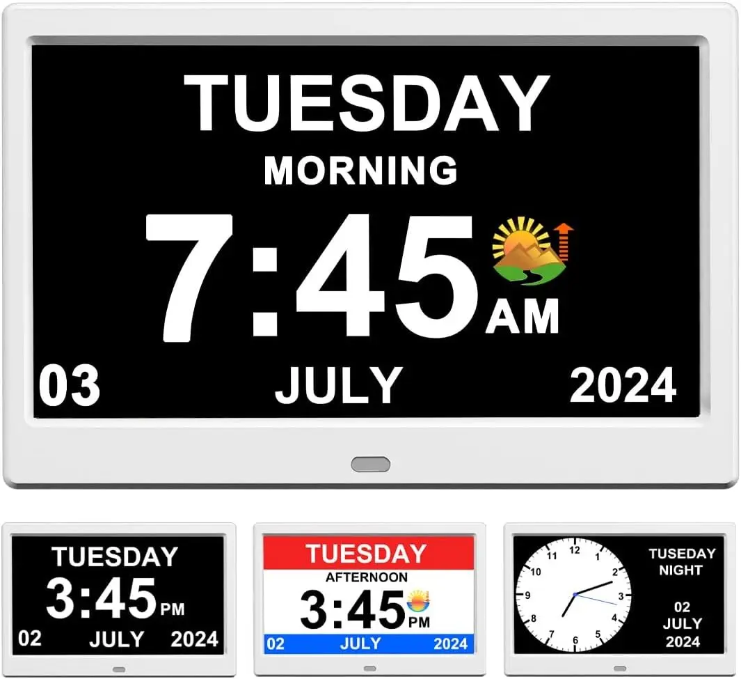 2026 Plug-in Digital Clock No Battery, Power Outage Memory, DST Displays Time Date Month Year, Large-Font Clock for the Elderly