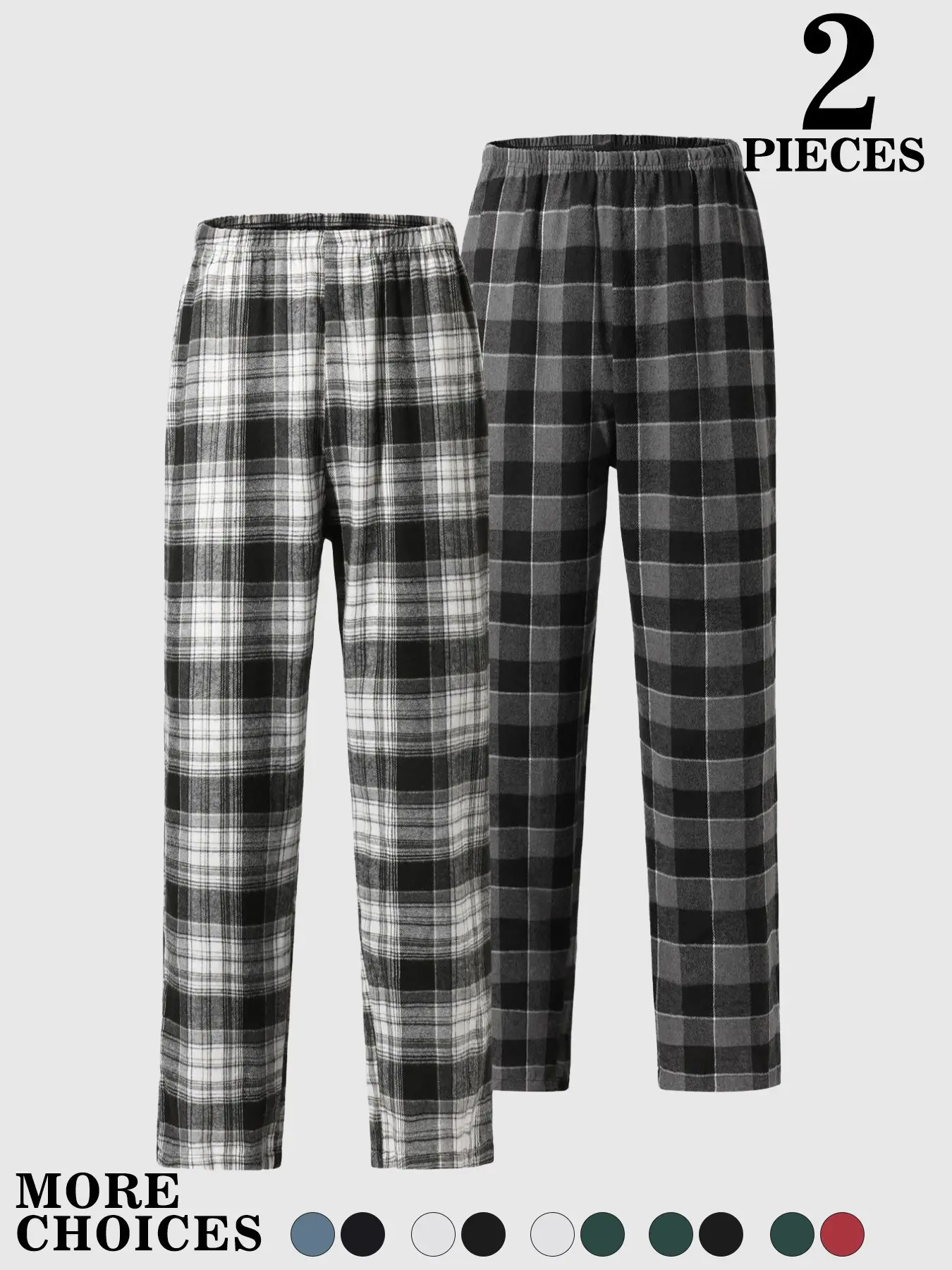 Men's Plaid Pajama Set, Elastic Waist Design, Soft Breathable Home Pants, Comfortable Sleepwear for All Seasons, Pajama Outfit, Pjs