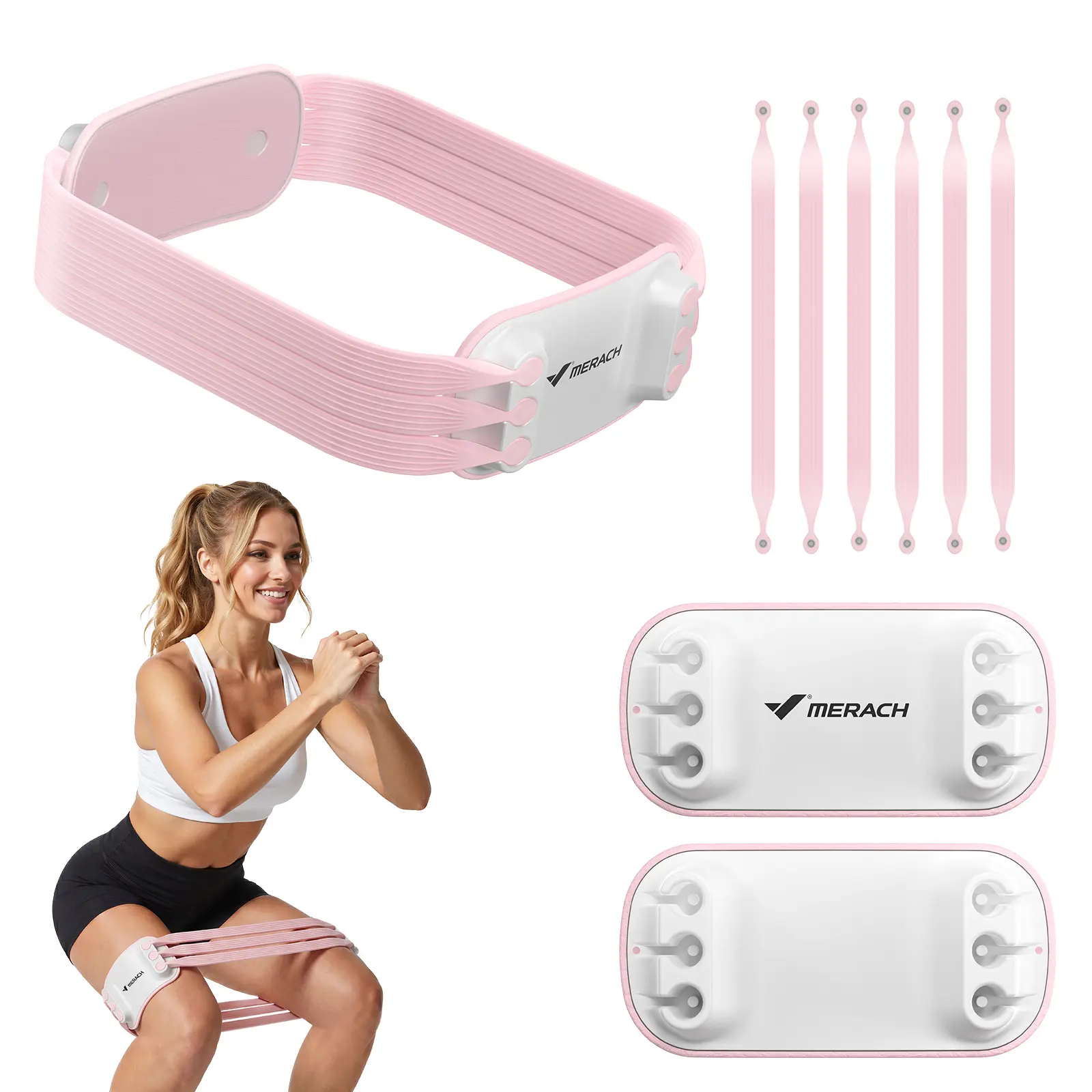 Merach Resistance Bands for Legs and Butt Exercise Loop Bands Yoga, Pilates, Rehab, Fitness and Home Workout, Strength Bands for Booty Resistance Loop Exercise Bands Hiplifter