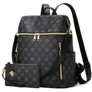 Backpack for Women, Waterproof Stylish Daypack Purse Shoulder Bag, Lightweight Casual Daily Travel Backpack, Lady Girls Gifts for Work School, 2pcs Sets