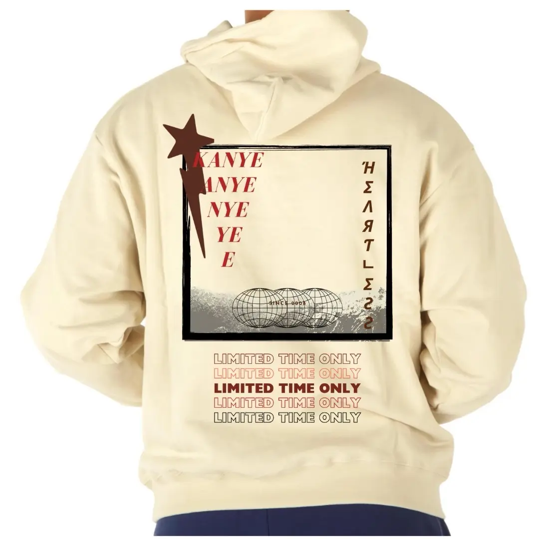 "Heartless" Sand Hoodie unisex size small to 5xl