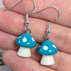 Rainbow Mushroom Earrings, Colorful Nature-Inspired Jewelry, Cottagecore Accessories, Fun Dainty Earrings, Playful Mushroom Design