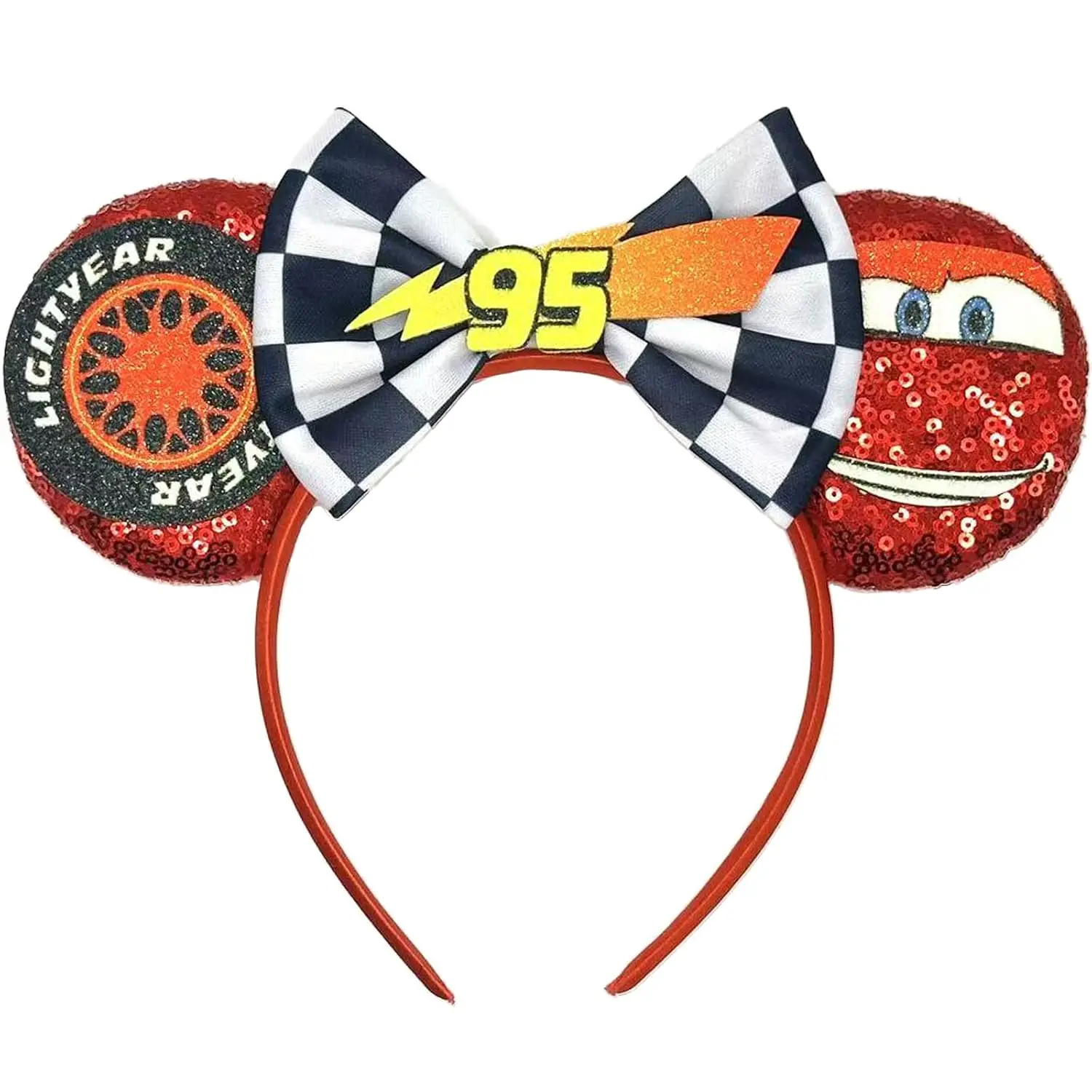 Handmade Glitter Car Mouse Ear Headband - Fashion Hair Accessory for Adult Theme Park Parties, Halloween Cosplay Costumes