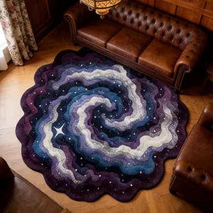 Creative Blue Starry Sky Pattern Carpet, Abstract Area Rugs, Decorative Rug, Soft Area Rug, Modern Minimalist Foldable Plush Rug, Easy Care Large Area Mat for Living Room Bedroom