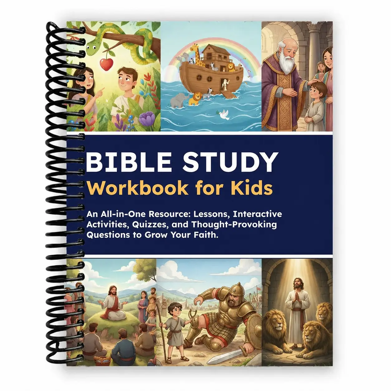 Bible Study Workbook for Kids: Lessons, Activities, Quizzes, and Questions to Deepen Your Faith (Spiral Bound) Learning Growth