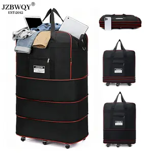100L Large Capacity Expandable Duffel Bag with Wheels, Lightweight Foldable Luggage for Air Travel, Moving & Weekend Trips