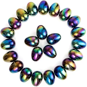 2.3'' Easter Eggs, 24 Pcs Plastic Eggs Metal Color for Filling Specific Treats, Colorful Easter Theme Party Favor, Classroom Prize Supplies